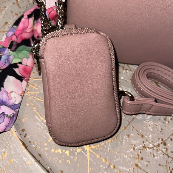 Steve Madden Mauve Faux Leather Mini Crossbody Purse w/ an accessory pouch - Picture 11 of 12